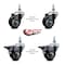 Service Caster 3 Inch Black Polyurethane 12 Inch Threaded Stem Caster Set 2 Brakes SCC SCC-TS20S314-PPUB-BLK-121315-2-PLB-2 - alternate 2